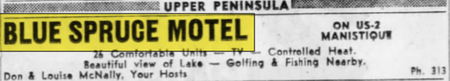 Blue Spruce Motel - Sept 1961 Ad (newer photo)